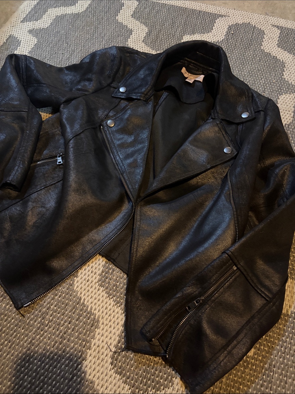 Philosophy Black Faux Leather Moto Jacket